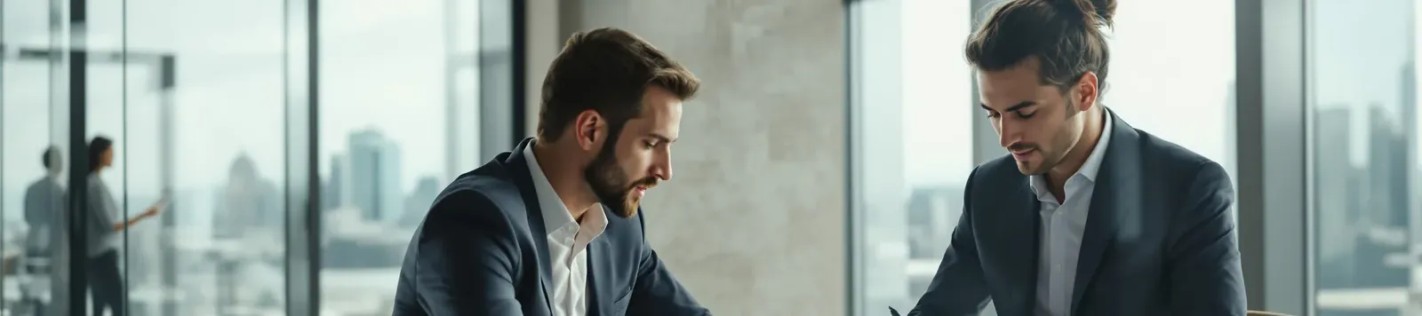 A person at a window reading a document.